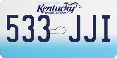 KY license plate 533JJI