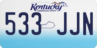 KY license plate 533JJN