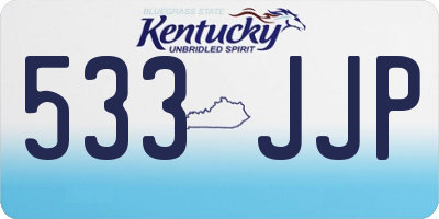 KY license plate 533JJP
