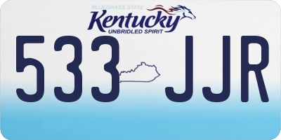 KY license plate 533JJR