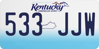 KY license plate 533JJW