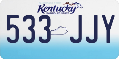 KY license plate 533JJY