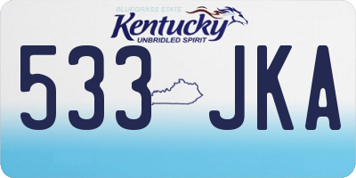 KY license plate 533JKA