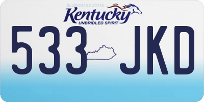 KY license plate 533JKD