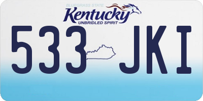KY license plate 533JKI