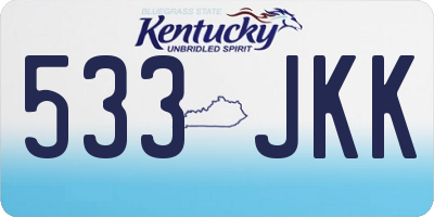 KY license plate 533JKK