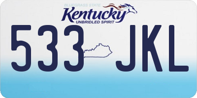 KY license plate 533JKL