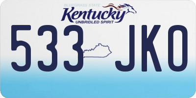 KY license plate 533JKO