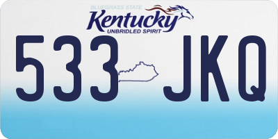 KY license plate 533JKQ