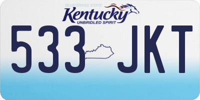 KY license plate 533JKT