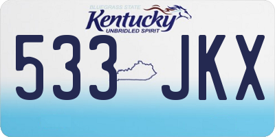 KY license plate 533JKX