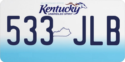 KY license plate 533JLB