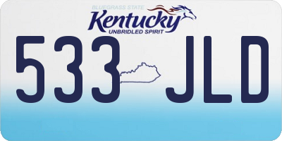 KY license plate 533JLD