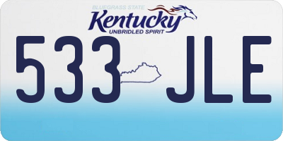 KY license plate 533JLE