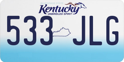 KY license plate 533JLG