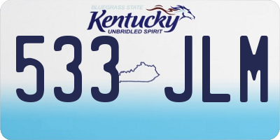 KY license plate 533JLM