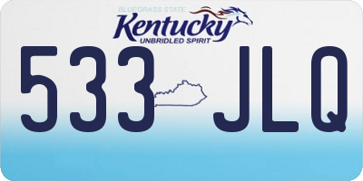 KY license plate 533JLQ