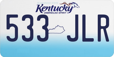 KY license plate 533JLR