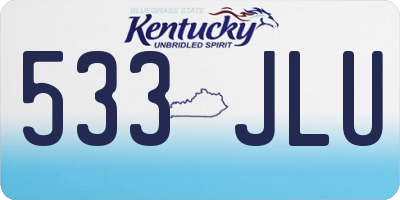 KY license plate 533JLU