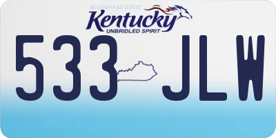 KY license plate 533JLW