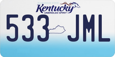 KY license plate 533JML