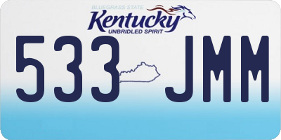 KY license plate 533JMM