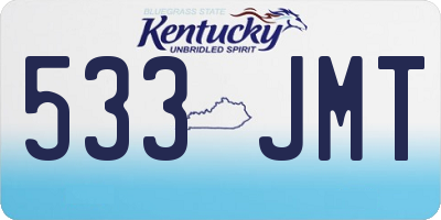 KY license plate 533JMT