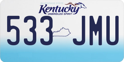 KY license plate 533JMU