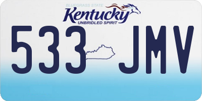 KY license plate 533JMV