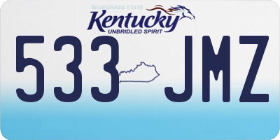 KY license plate 533JMZ