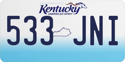 KY license plate 533JNI