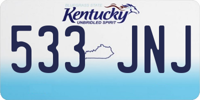 KY license plate 533JNJ