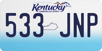 KY license plate 533JNP