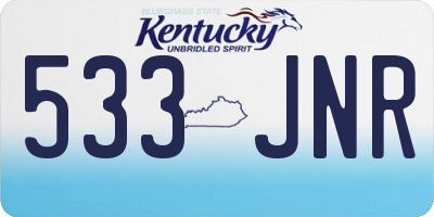 KY license plate 533JNR