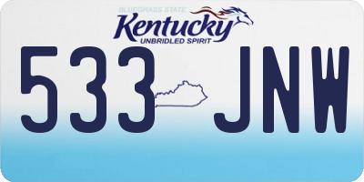 KY license plate 533JNW