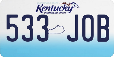 KY license plate 533JOB