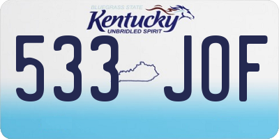 KY license plate 533JOF