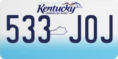 KY license plate 533JOJ