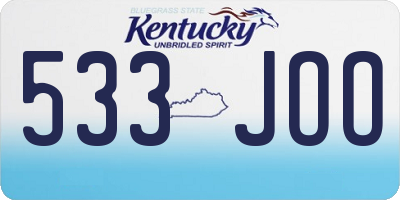 KY license plate 533JOO