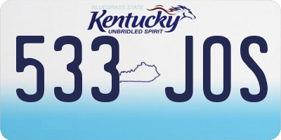 KY license plate 533JOS