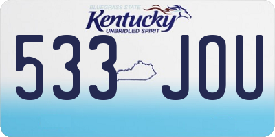 KY license plate 533JOU