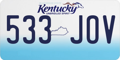 KY license plate 533JOV
