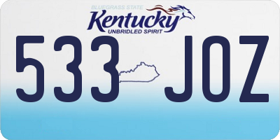 KY license plate 533JOZ