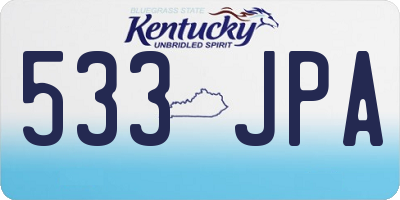 KY license plate 533JPA