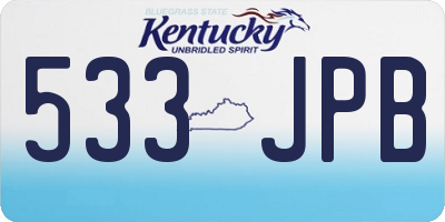 KY license plate 533JPB