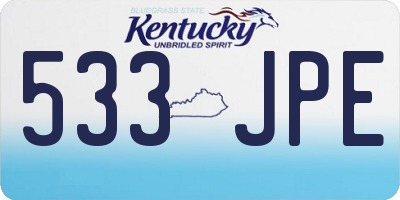KY license plate 533JPE