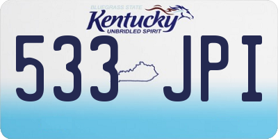 KY license plate 533JPI
