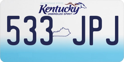 KY license plate 533JPJ