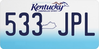 KY license plate 533JPL