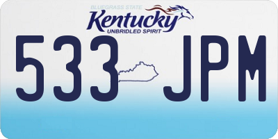 KY license plate 533JPM